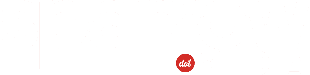 Sparrow Media logo in white with red dot accent